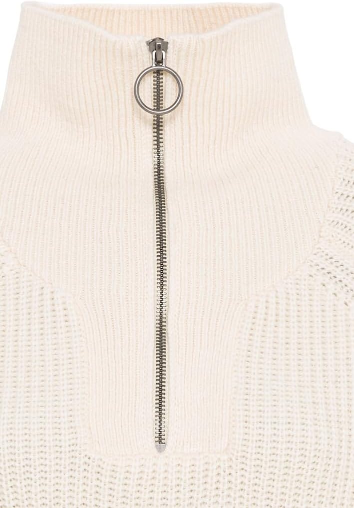 camel active Damen Stricktroyer mit Wollanteil XS Beige-weiss, XS Beige-weiss