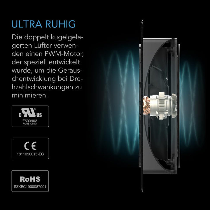 AC Infinity AIRPLATE S7, leises Kühllüftersystem 12" (30 cm) mit Geschwindigkeitssteuerung, für Heim