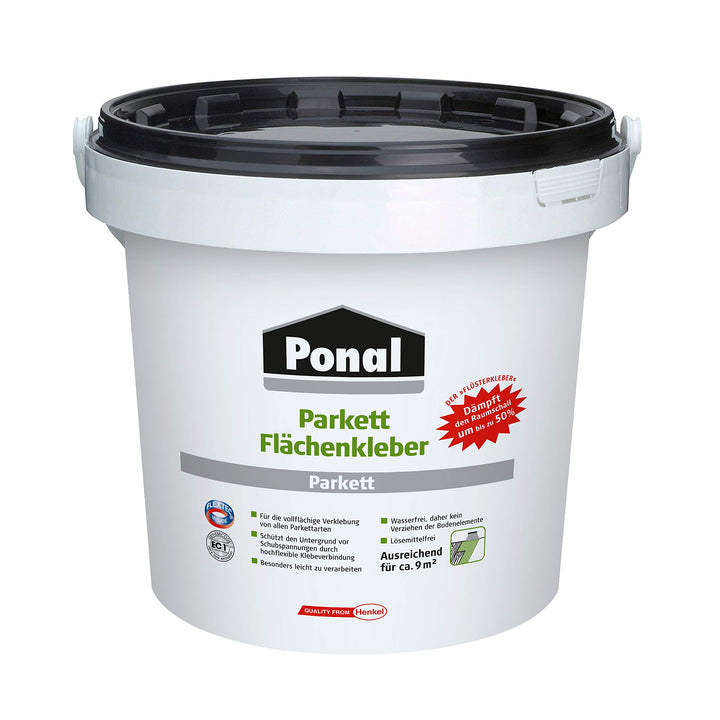 Ponal Parkett Flächenkleber, schalldämpfender Klebstoff für alle Parkettarten, Kleber ohne Grundieru