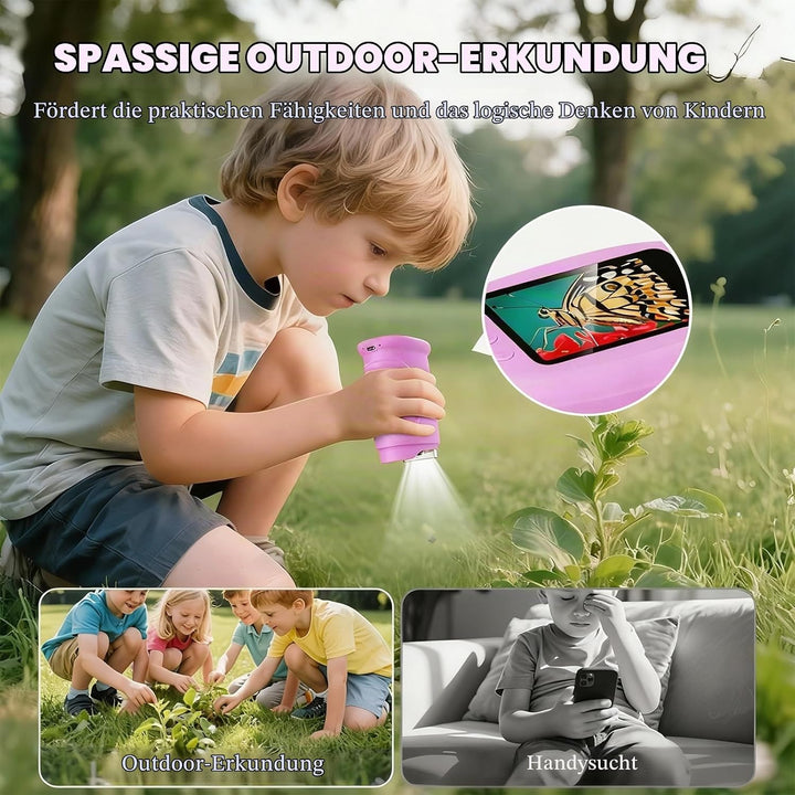 Mikroskop für Kinder, 1000x Digital Mikroskop, Taschenmikroskop Experimente für Kinder ab 6, Kinderm