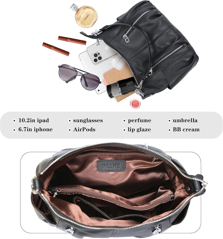 HESHE Echtes Leder Geldbörsen für Frauen Schulter Hobo Bag Crossbody Satchel Handtaschen Designer Da