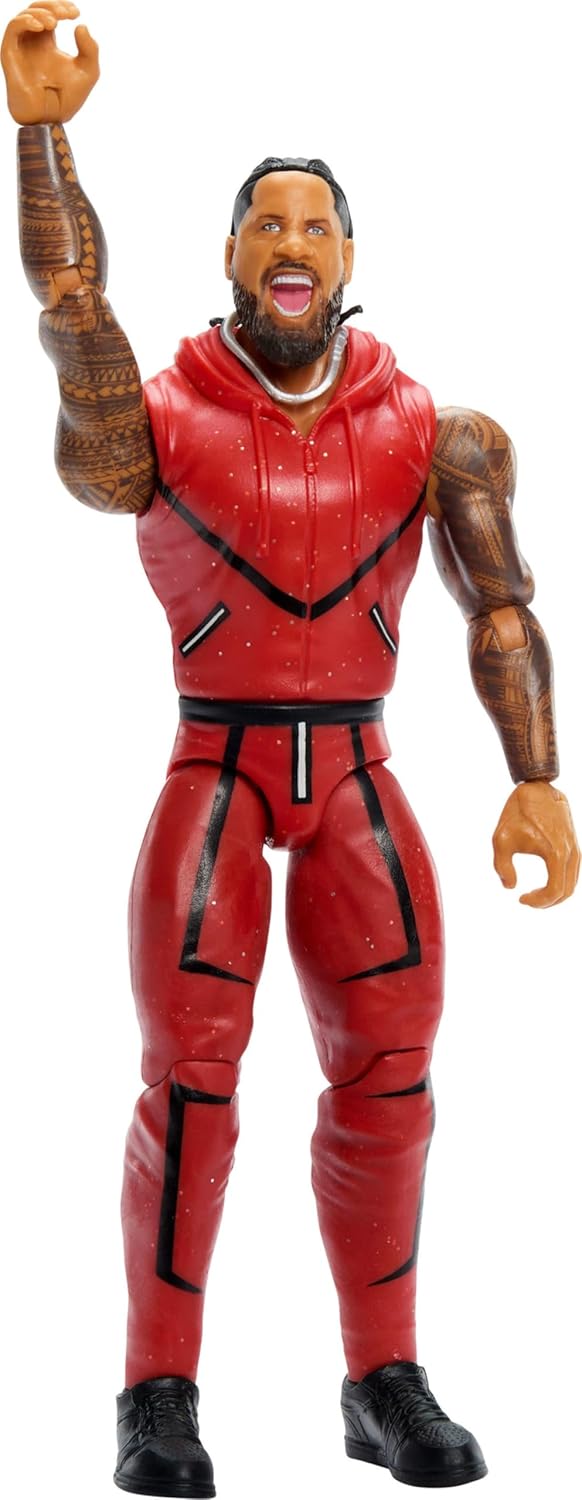 Mattel WWE Jimmy USO Actionfigur, Hauptkampf-Serie #161, ca. 15 cm grosse Superstar-Sammelfigur mit