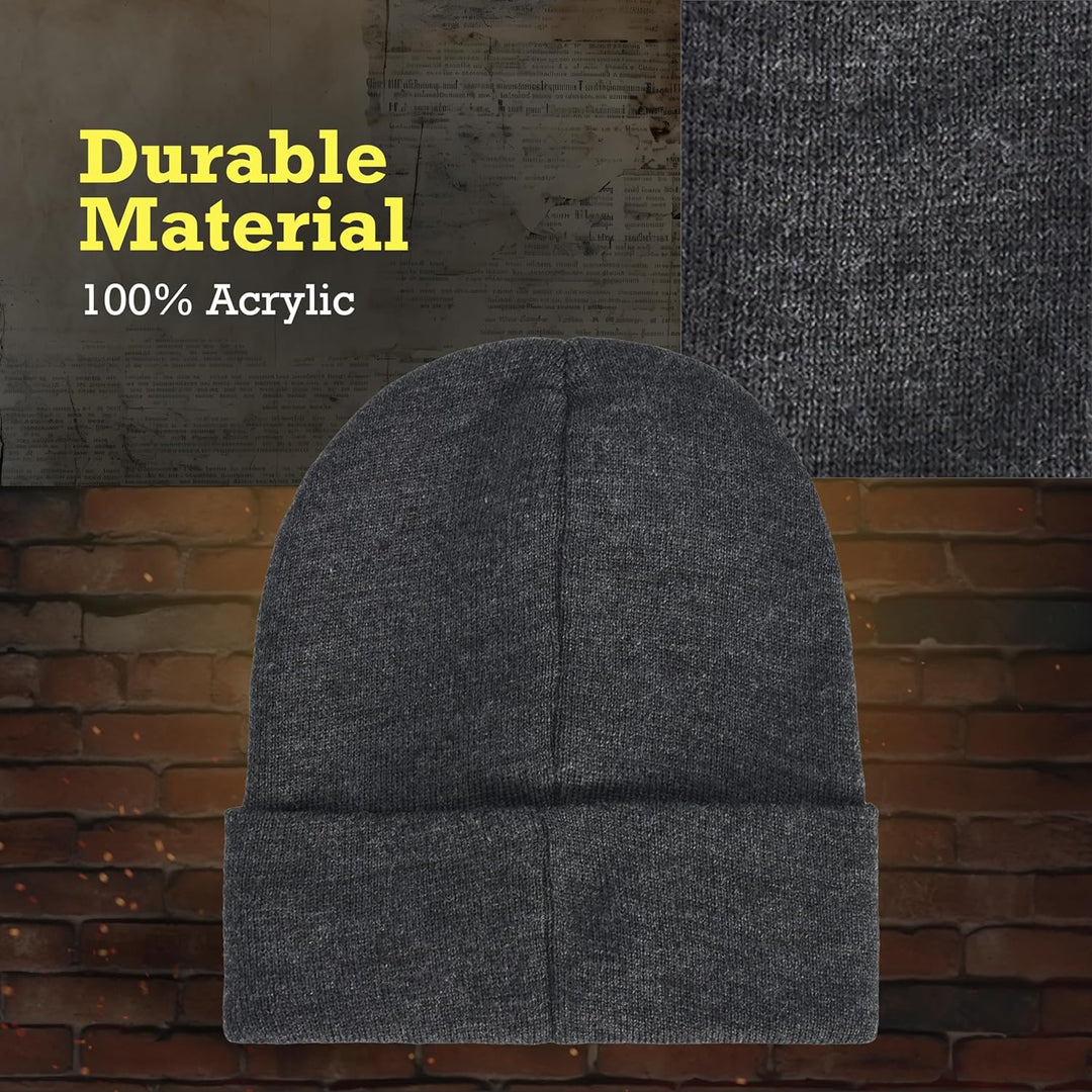Yellowstone Dutton Ranch Beanie Mütze Winter Strickmütze mit Manschette Grau One Size, GRAU, Einheit