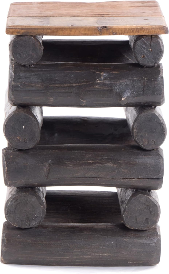 DESIGN DELIGHTS TEAKHOLZ HOCKER Block 38 | 30x30x39cm (BxTxH), Teak Altholz | Massivholz Sitzhocker,