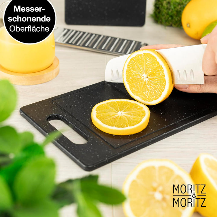 Moritz &amp; Moritz 4x Schneidebrett Kunststoff Set in 2 Grössen - Schneidebretter BPA frei - Küchenbret
