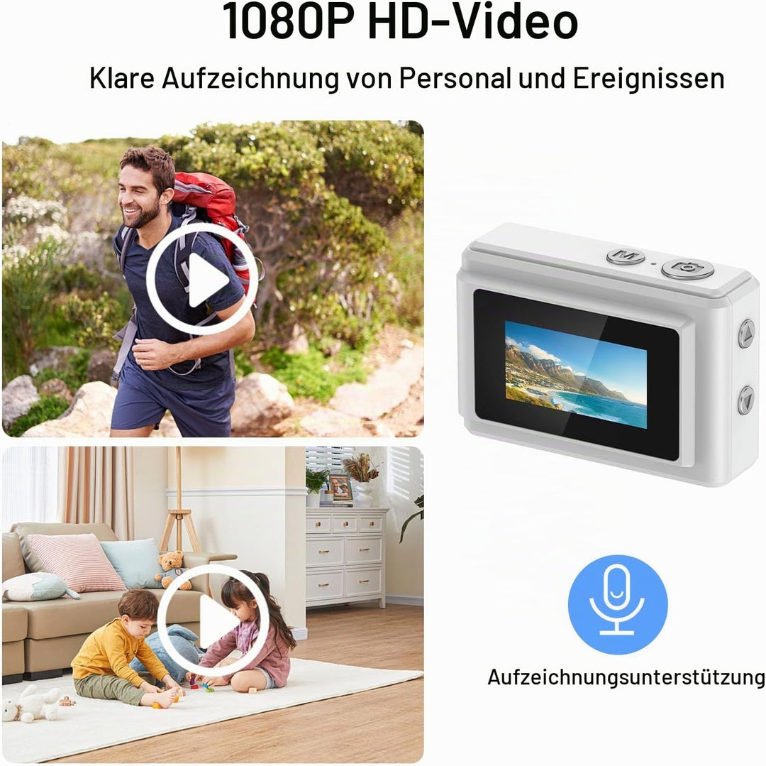 Annadue Keychain Digitalkamera 1080P 12 MP mit 0,96 Zoll Display, 6 Filtern, LED Licht, Tragbarer Re