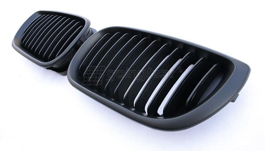 Kühler- Sport- Front- Rippen- Grill Schwarz Matt Eintragungsfrei Set Passend für BMW E46 Limousine T