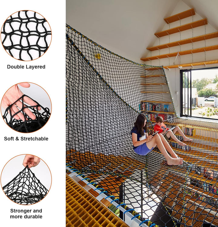 Kletternetz Spielplatz, Doppeltschichten Kinder Sicherheitsnetz Klettergerüst Netz Kinder Schaukel