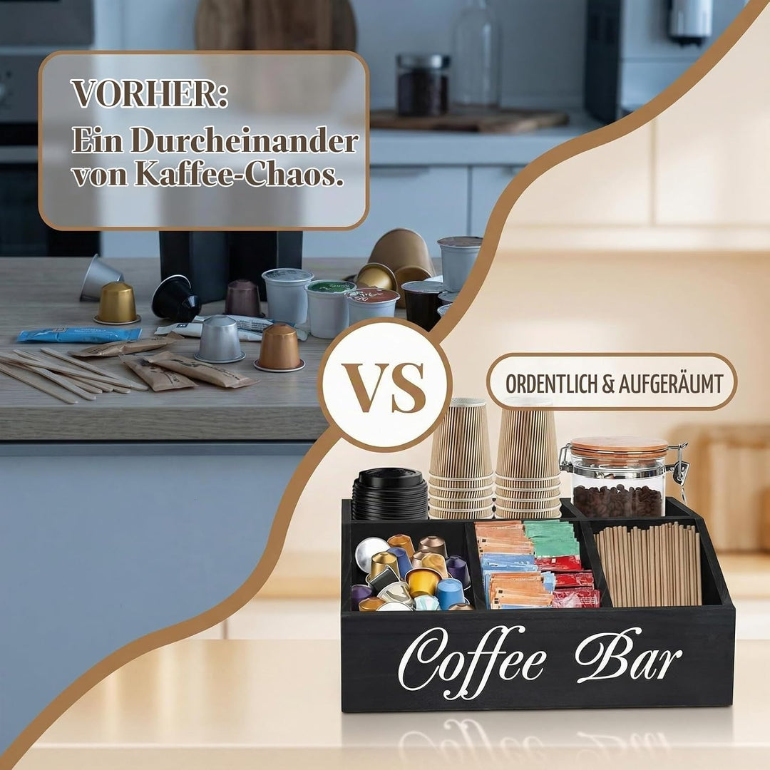 Kaffee Organizer Holz Kaffeebar Möbel, Coffee Bar Organizer Holz Kaffee Spender Organizer-aufbewahru