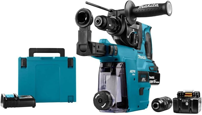 Makita Akku-Kombihammer Für SDS-PLUS 18 V / 5,0 Ah, 2 Akkus + Ladegerät Im MAKPAC Ladegerät im MAKPA