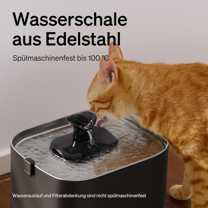 PETLIBRO Verbesserter Katzenbrunnen, Dockstream 2 Smart App-Überwachungs Trinkbrunnen für Katze, 3L