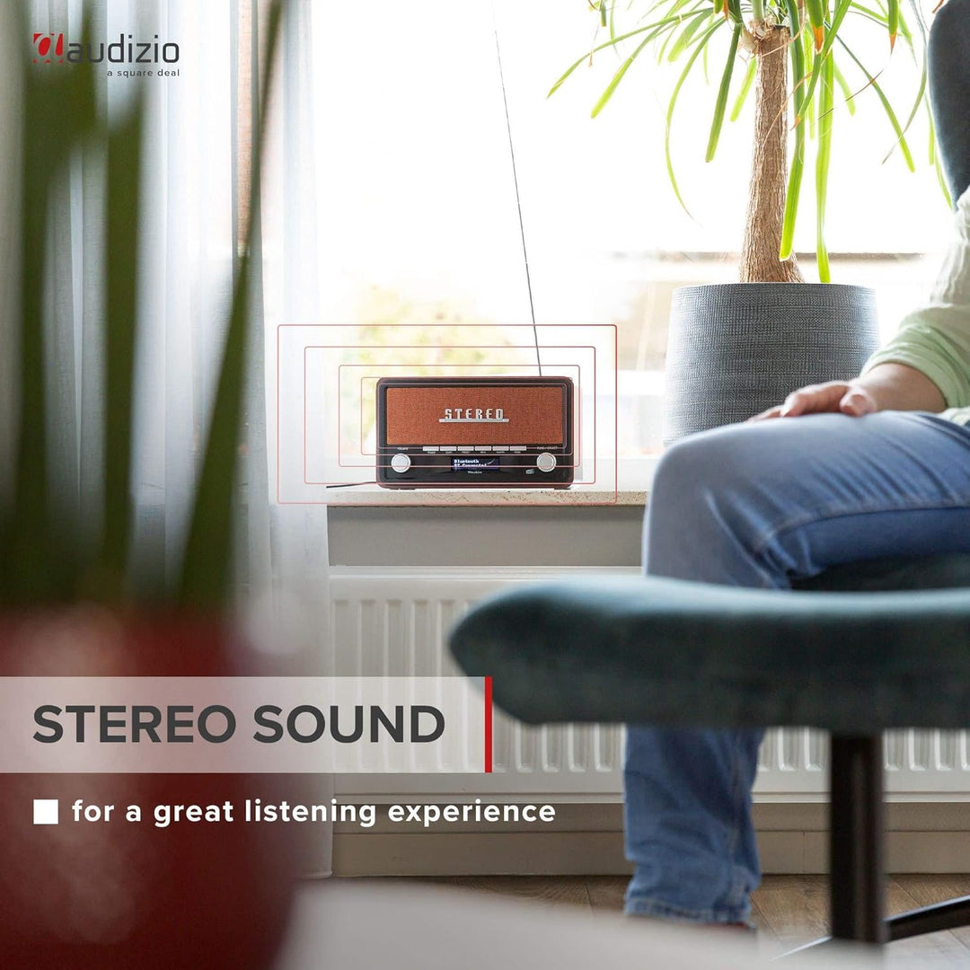 Audizio Foggia, Retro Radio, DAB Plus Radio, Bluetooth, Alarmfunktion, Radiowecker, Nostalgie Radio,