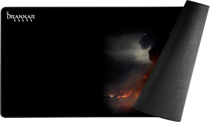 Konix Drakkar Gaming-Mauspad Heidrun XXL 90 x 46 cm - rutschfeste Gummiunterlage - Wikinger-Motiv Dr
