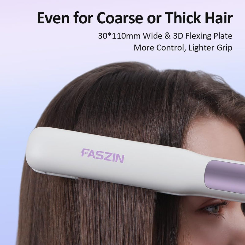 Faszin 2 in 1 Glätteisen Locken und Glätten, Titanplatten Ionen Haarglätter für einen glatten Stil,