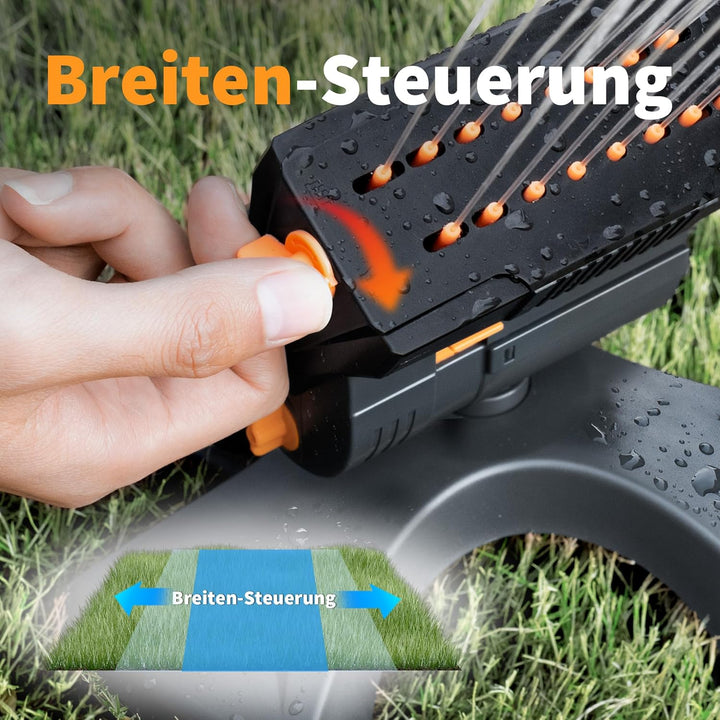 Diivoo Mini Turbo Oszillierender Rasensprenger 16 Düsen, Gartensprinkler mit Schnellanschluss und Gr