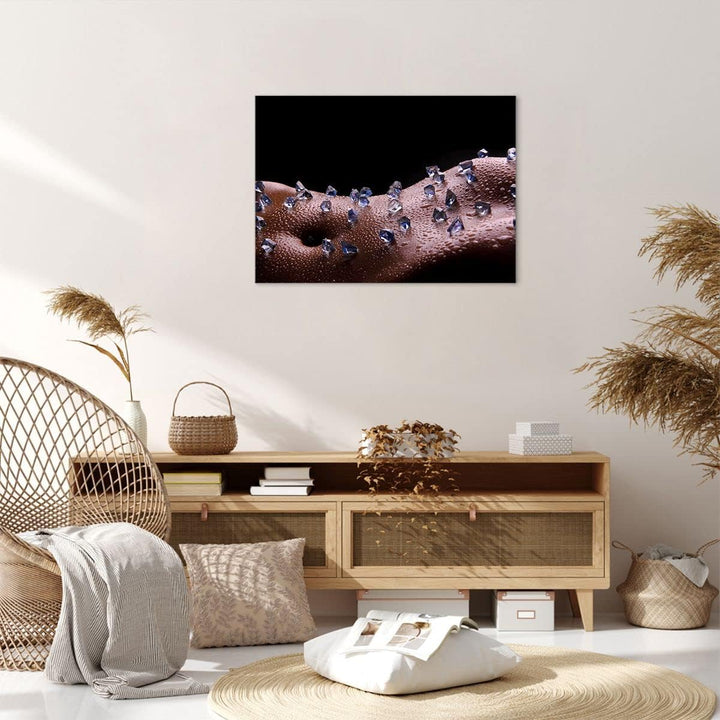 Bilder auf Leinwand Frau Körper Kristalle Wassertropfen Leinwandbild 70x50cm Wandbilder Dekoration W