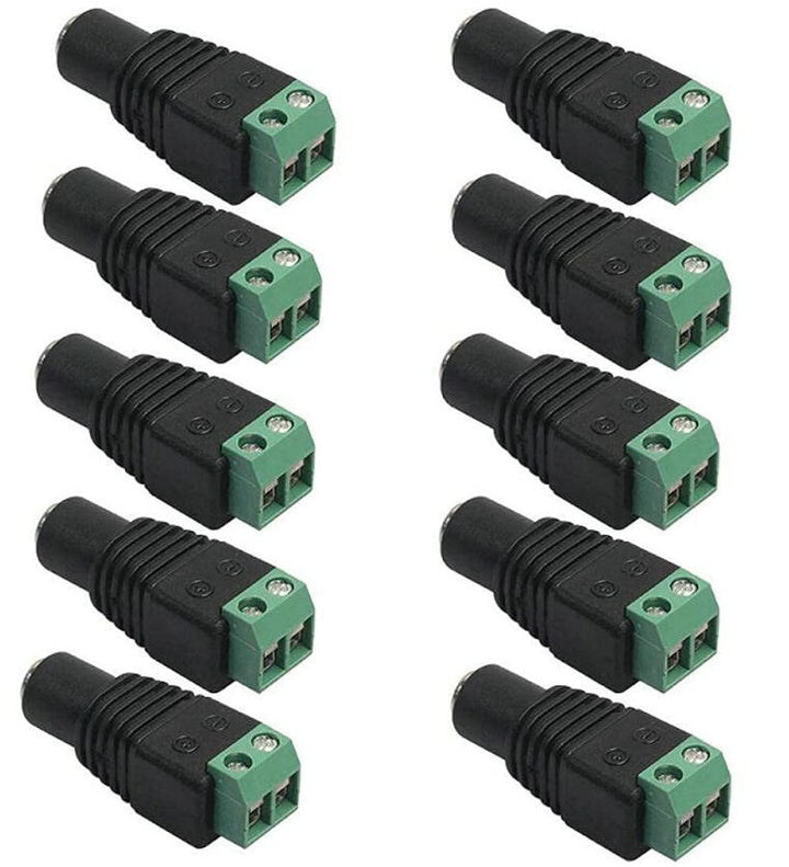BW 10x Hohlkupplung Hohlbuchse Ø 2,1mm / 5,5mm 12V DC Stecker Überwachungskamera F-10PCS, F-10PCS