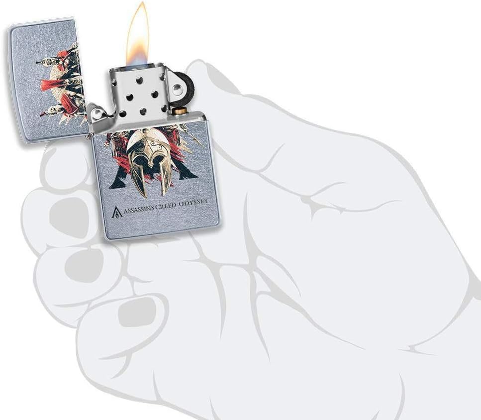 Zippo – Assassin’s Creed Odyssey - Street Chrome - Color Image- Sturmfeuerzeug, nachfüllbar, in hoch