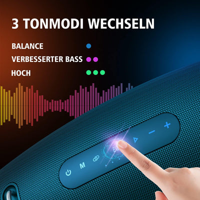 ZEALOT Bluetooth Lautsprecher,Tragbarer Bluetooth Box,60W,BassUp Technologie,Stereo Laut,EQ,IPX5 Was