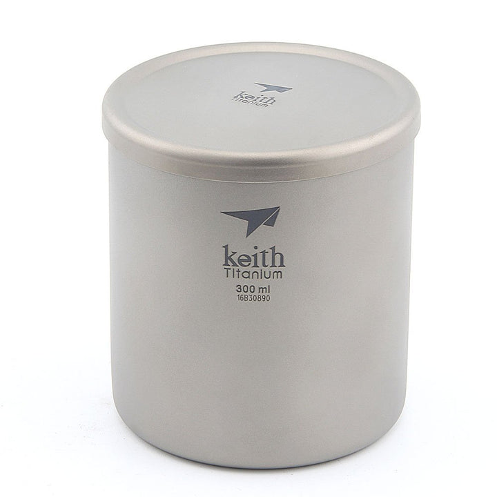Keith 220 ml/600 ml Titan Becher Saugnapf Doppelwandig Ultraleicht Titan Becher Tassen Leichte Tragb
