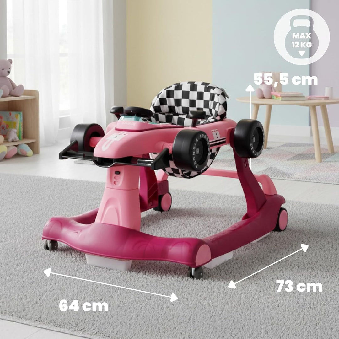 Sun Baby Lauflernhilfe Walker 3in1 mit höhenverstellbare Automotiv, Formula racing, interaktiv und f