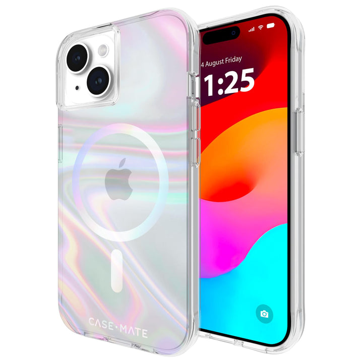 Case-Mate Soap Bubble Mag-Safe Case Schutzhülle kompatibel mit Apple iPhone 15/14/13 Hülle Regenboge