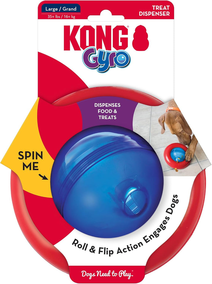 KONG Gyro - Interaktives Hundespielzeug mit Leckerlispender - Slow Feeder für Gesundes Fressen - Für