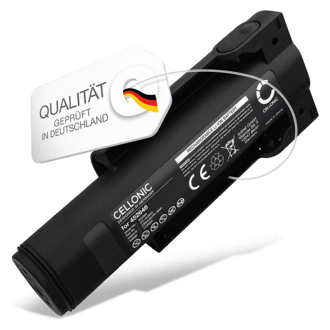 CELLONIC 1x Akku kompatibel mit Dyson WashG1, 452646 | 1x, (2350mAh-14.8V-Lithium-Ionen), Staubsauge