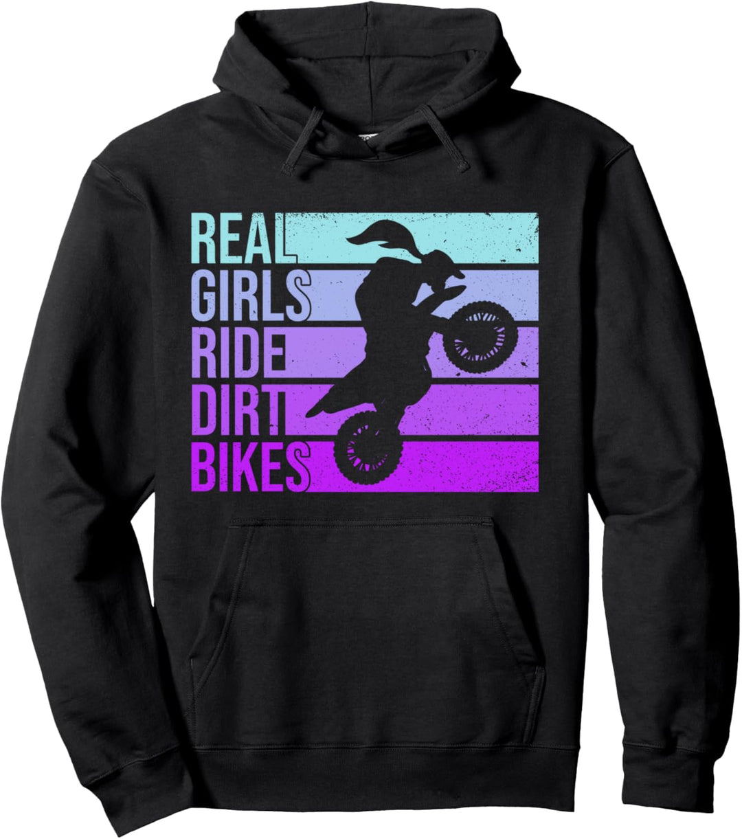 Echte Mädchen fahren Dirtbike Rider MX Motocross Stolzes Biker-Mädchen Pullover Hoodie