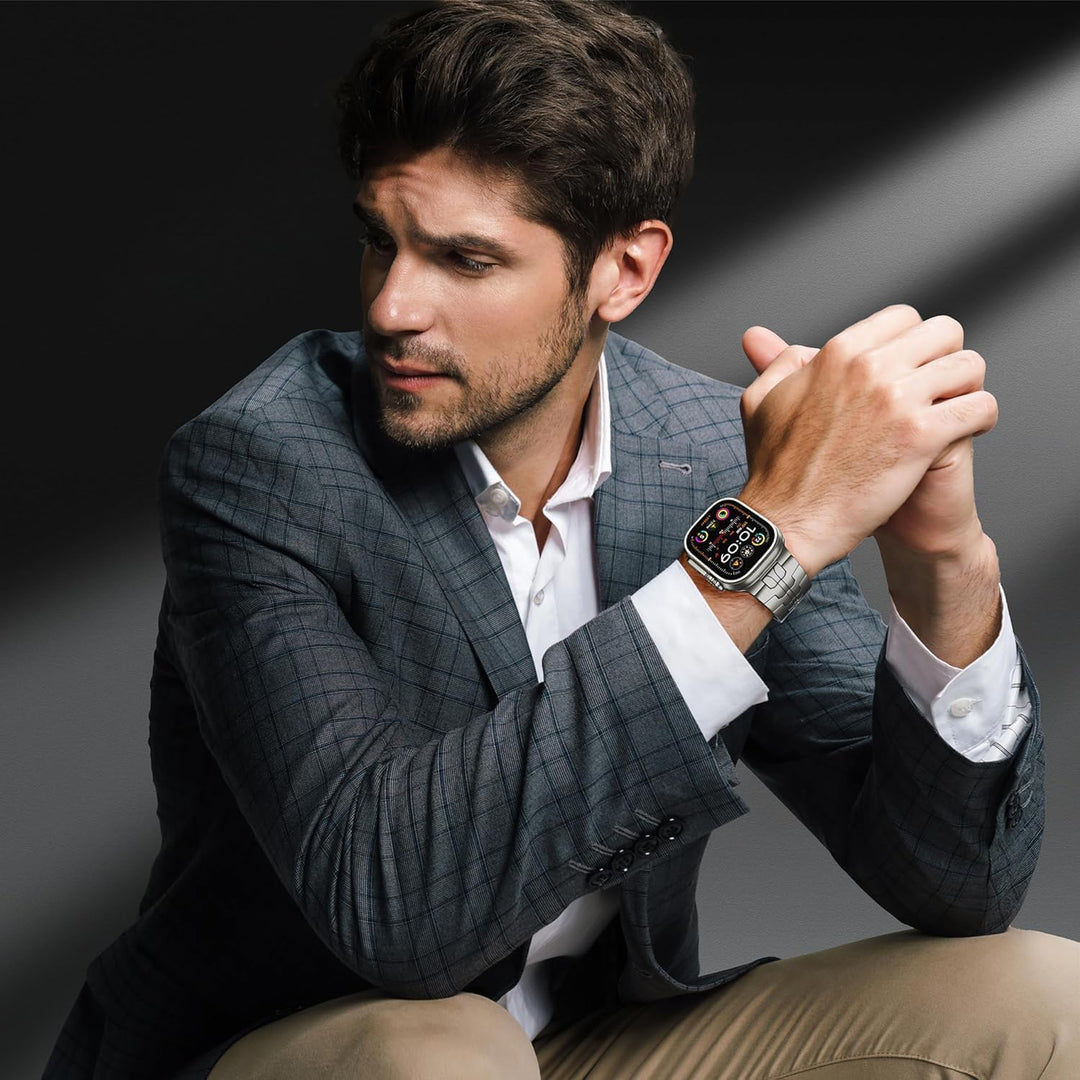 LULULOOK Armband Kompatibel mit Apple Watch Ultra 2/Ultra 49mm, Premium Titanium Grad 2 Ersatzarmbän
