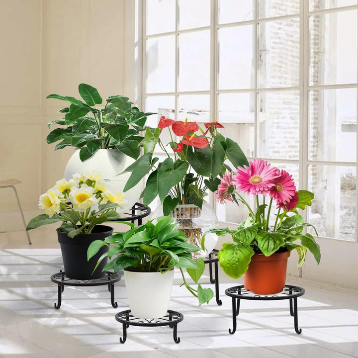 LATERN4 Stück Pflanzenständer aus Metall, 23CM Robuster Blumentopf Ständer Pflanzgefässhalter Pflanz