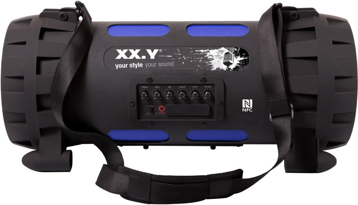 XX.Y P-127J tragbarer Bluetooth Lautsprecher Boom Box (NFC) mit eingebautem Akku/Audio-Eingang für M