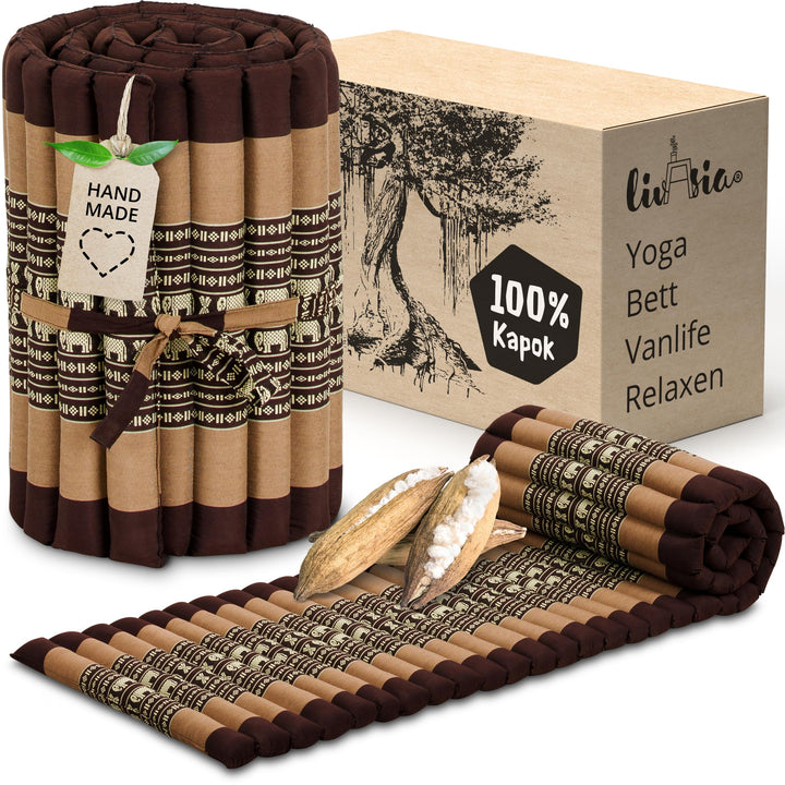 livasia Rollmatte Rollmatratze S schmal - 200x50x4,5cm - Gästebett Gästematratze 1 Person mit Muster