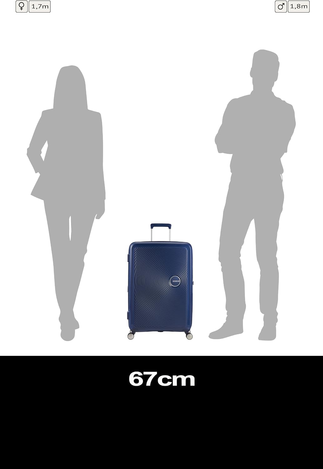 American Tourister Soundbox - Spinner M Erweiterbar Koffer, 67 cm, 81 L, Blau (Midnight Navy) Blau (