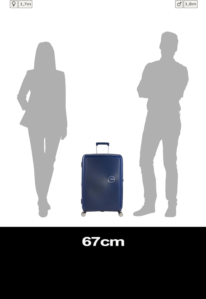 American Tourister Soundbox - Spinner M Erweiterbar Koffer, 67 cm, 81 L, Blau (Midnight Navy) Blau (