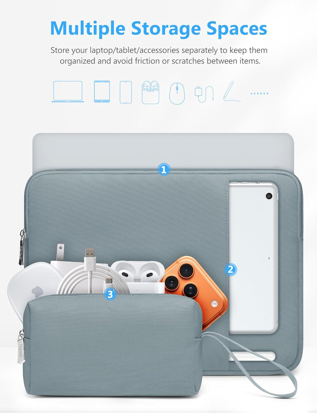 HYZUO 13,3-14 Zoll Laptophülle Tasche Set für MacBook Pro 14 M5/M4/M3/M2/M1 A3426 A3427, MacBook Air