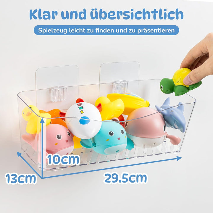 Imncya Badewannenspielzeug Aufbewahrung Transparent, Duschablage Ohne Bohren für Badezimmer Badewann