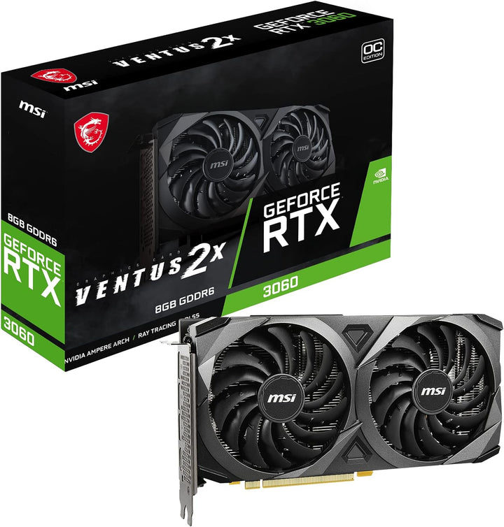 MSI GeForce RTX 3060 Ventus 2X 8G OC Gaming Grafikkarte - NVIDIA Geforce RTX 3060, 8 GB GDDR6 Speich