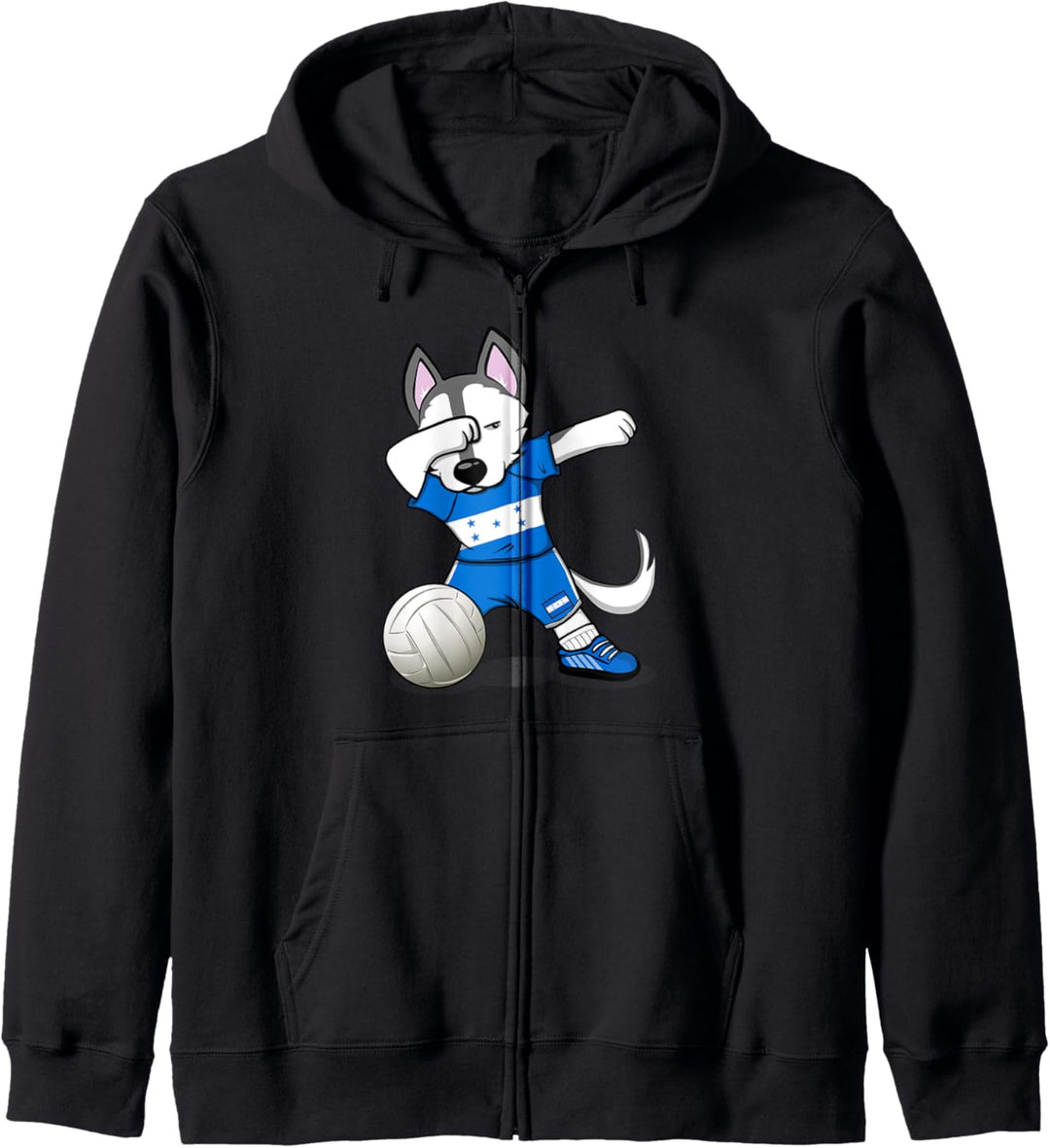 Dabbing Husky Hund Honduras Volleyball Honduranische Flagge Kapuzenjacke