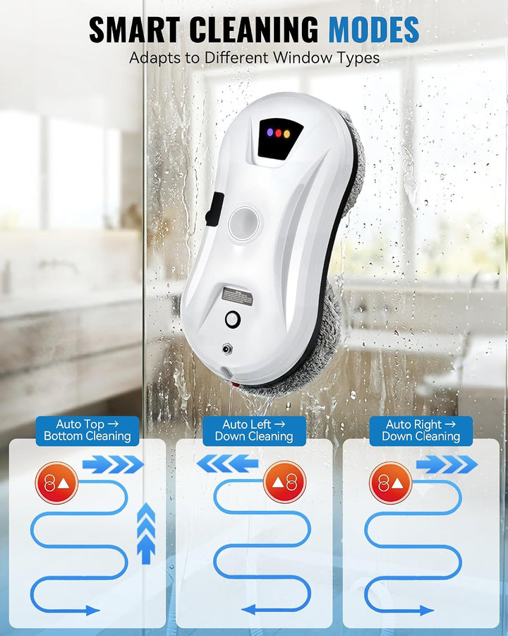 Fensterputzroboter mit Dual-Rotationssystem & Sprühfunktion, 2800Pa, Automatischer Fensterreiniger,
