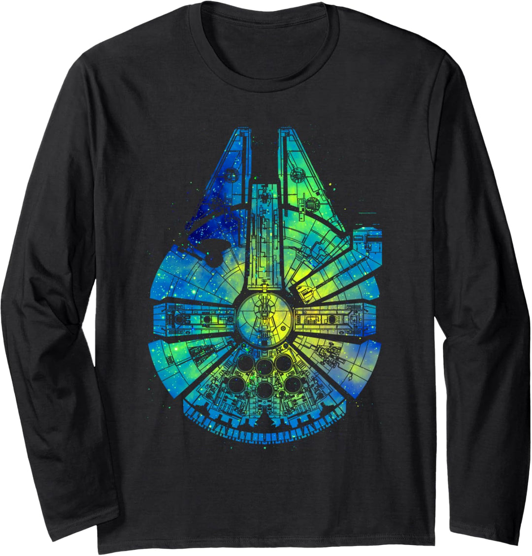 Star Wars Millennium Falcon Galaxy Fill Poster Langarmshirt