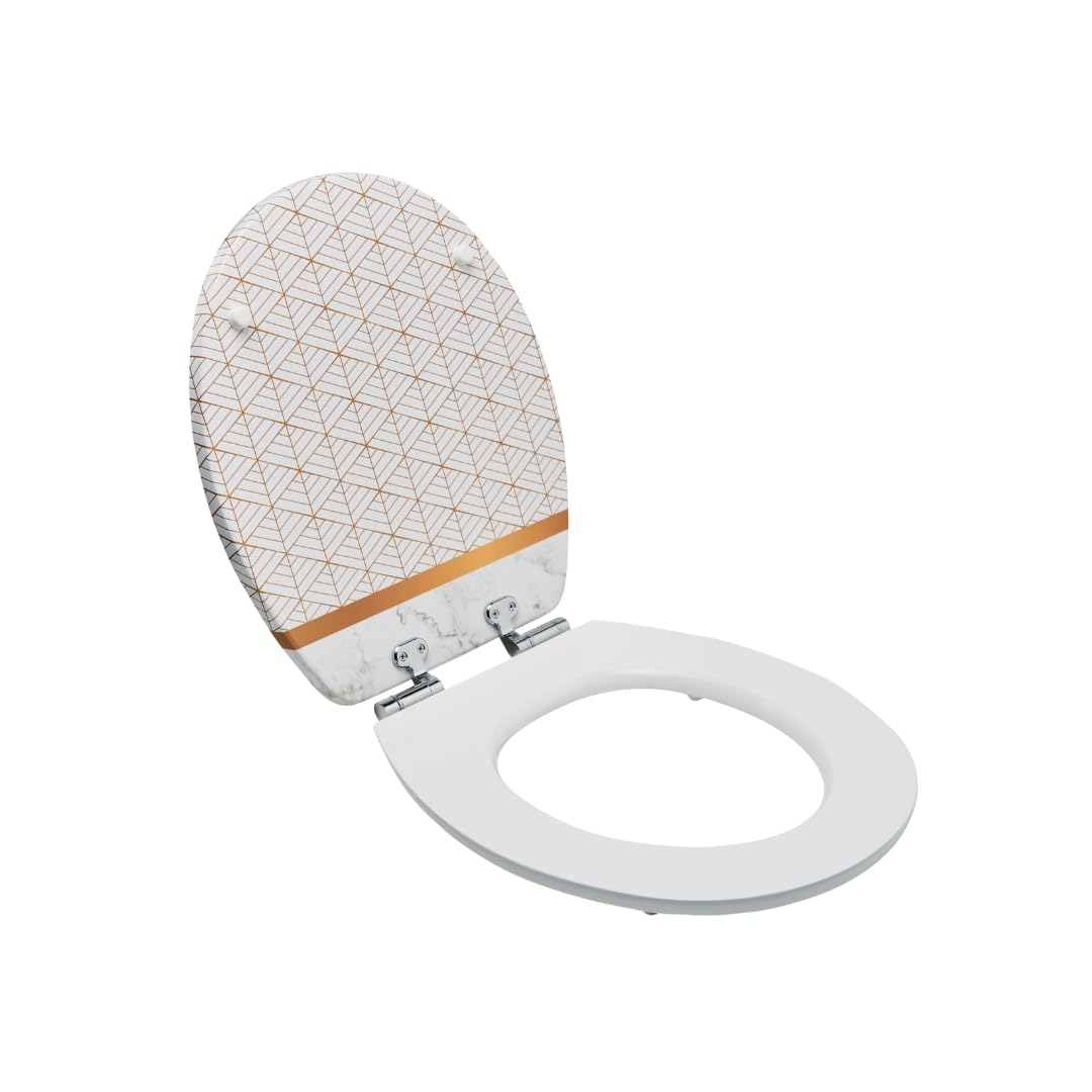 WC-Sitz Diplomat, goldfarbener Marmor (Label FSC)
