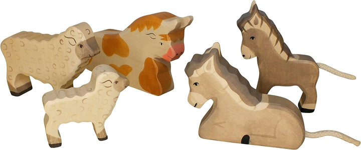 Holztiger Krippenfiguren - Grosses Holztiger Set - 13 Krippenfiguren und