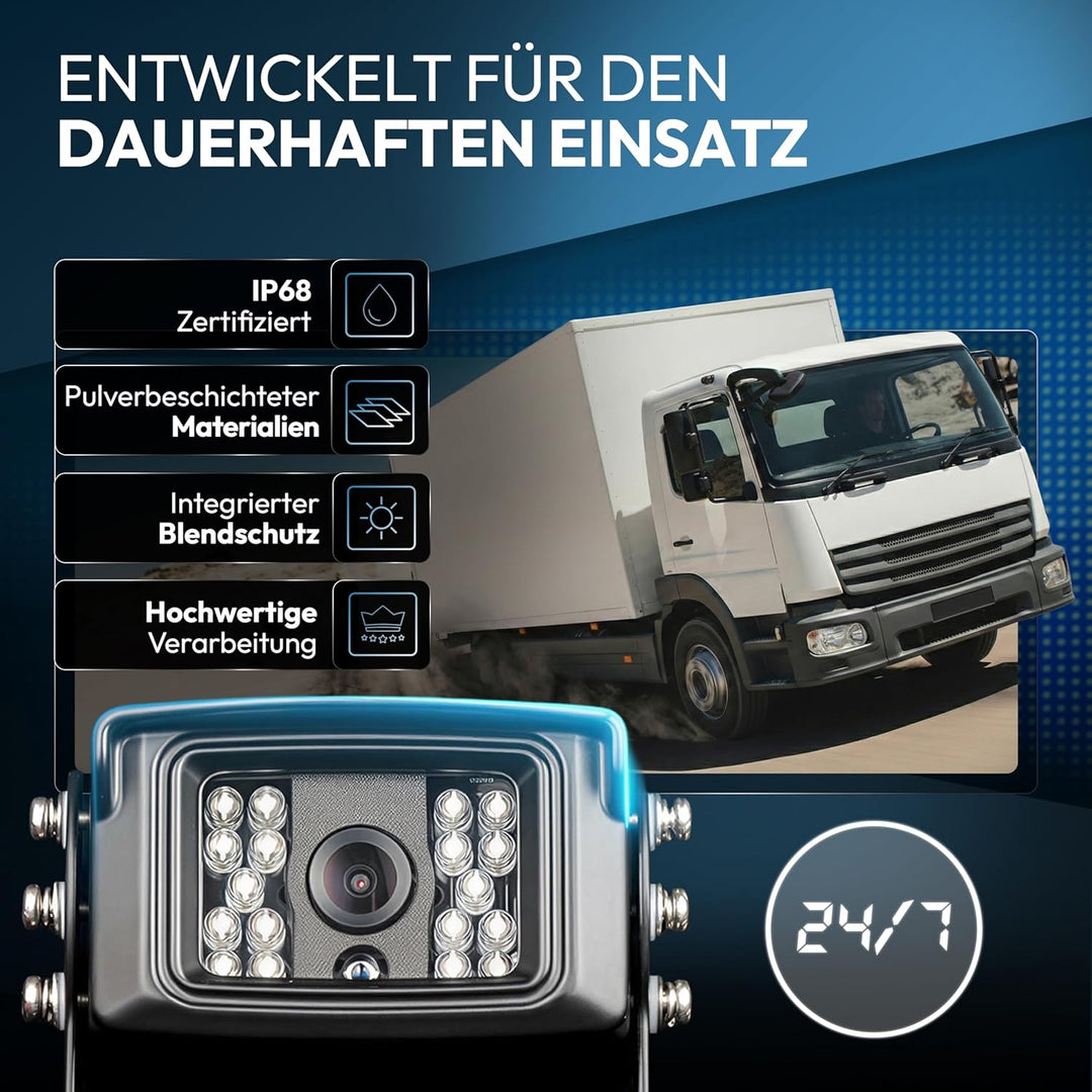 VSG24 Rückfahrkamera 7" Transporter-Set Transit inkl. Kamera, Monitor, Kabel - Wasserdicht Nachtsich