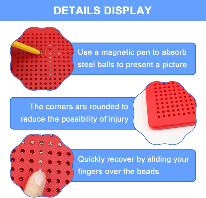 2 Stück Magnetische Zeichenbretter, Kinder Magische Magnetspiel, Magnetisches Stahlkugel Zeichenbret