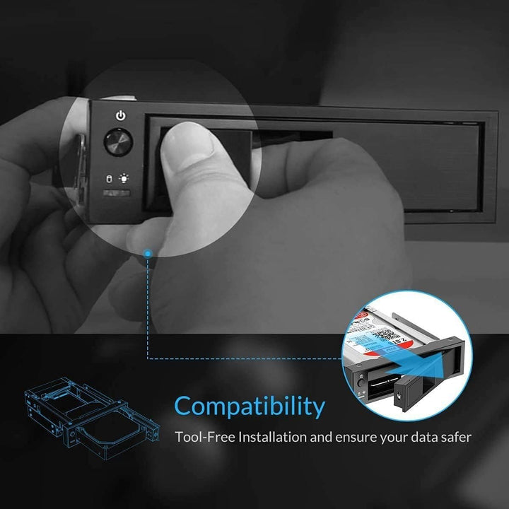 ORICO Wechselrahmen / SATA Mobile Rack | SATA I/II/III HDD Fesplattenrahmen im 5,25" Laufwerksschach