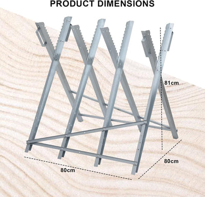 Ansobea Sägebock für Kettensägen H x B x T: 81 x 80 x 80 cm,Sägebock Holz bis 150 kg, Verstärkter Sä