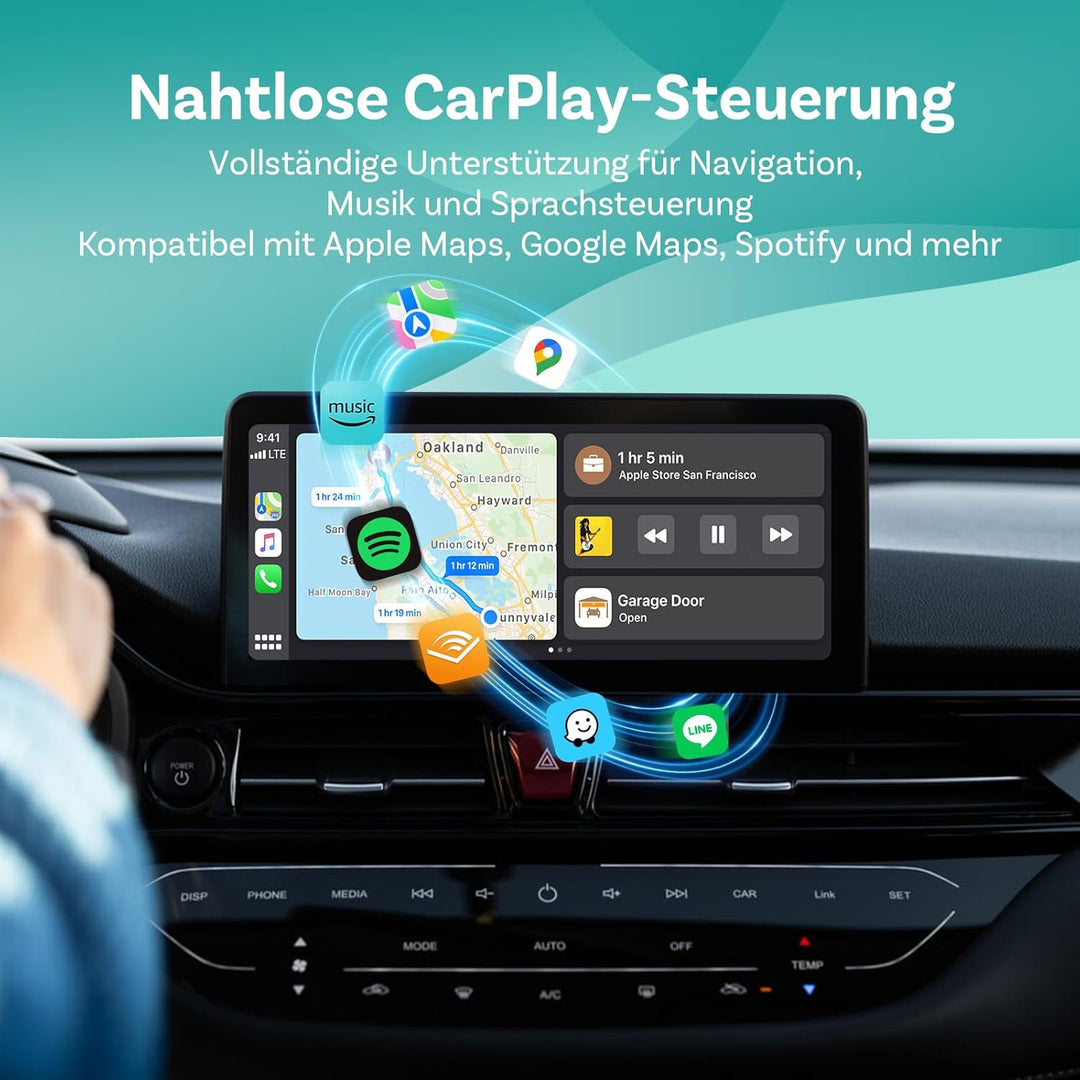 OTTOCAST U2Air Pro Wireless CarPlay Adapter, Nahtlose Bluetooth- und Wi-Fi-Verbindung, Kompatibel mi