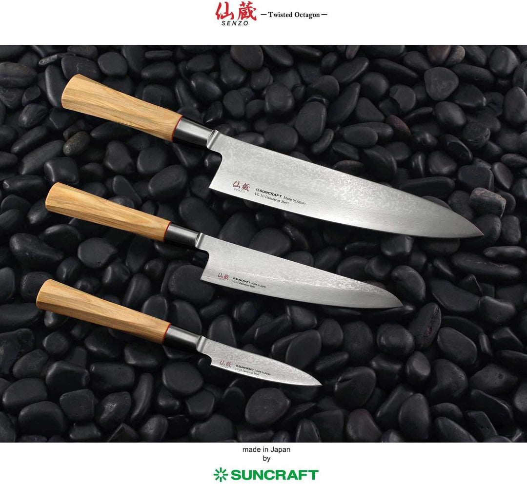 Suncraft Senzo Twisted Octagon TO-05 Kochmesser 20 cm, VG10 67 Lagen, 61 HRC