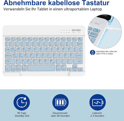 Tastatur Hülle für Samsung Galaxy Tab А9+ 11 Zoll 2023(SM-X210/X215/X216B), Schutzhülle mit Automati